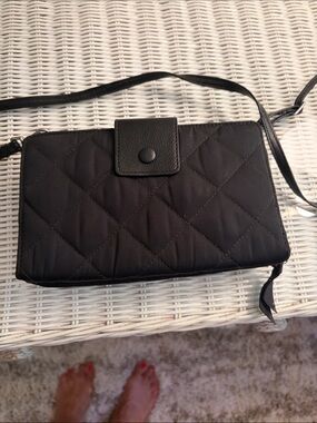 Vera Bradley Black Quilted Crossbody Wallet